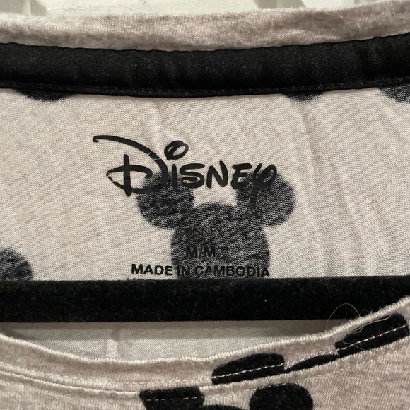 Disney Mickey Mouse Gray and Black Short Sleeve Tee - Picture 3 of 4
